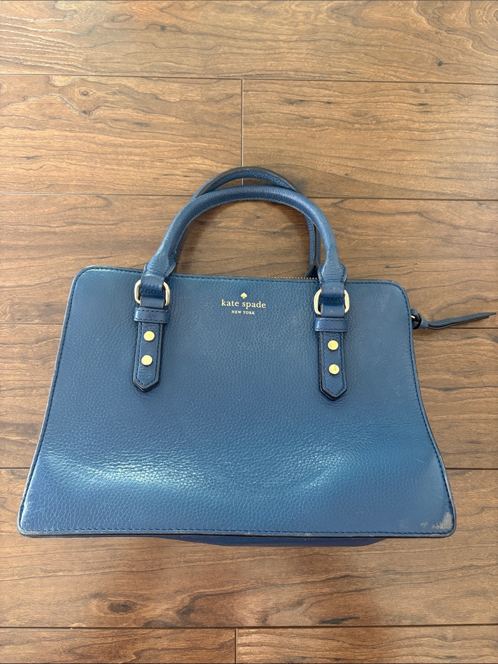 Kate Spade Mulberry Street Lise Blue Leather Crossbody Satchel + Dust Bag